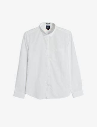 Indian Terrain plain white full sleeve shirt