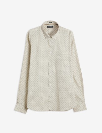 Indian Terrain printed cream cotton shirt