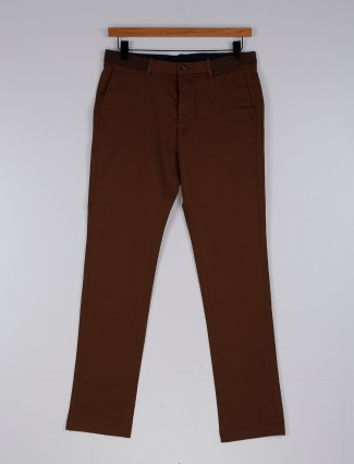 Buy Indian Terrain Men Brooklyn Slim Fit Solid Smart Casual Trousers -  Trousers for Men 20599012 | Myntra