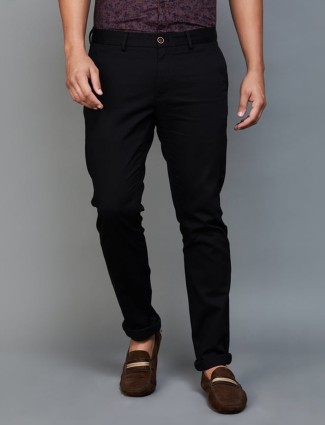 Indian Terrain solid trouser in black