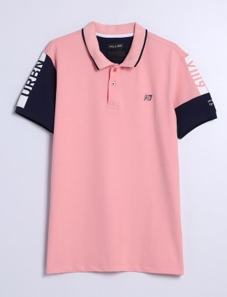 Killer light pink cotton polo t shirt