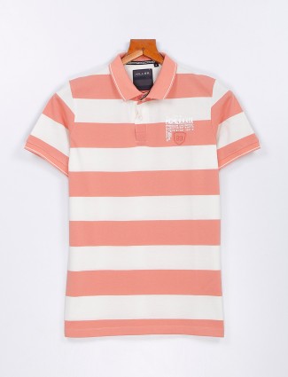Killer peach cotton stripe t shirt