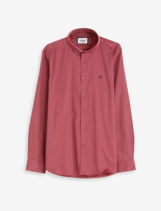 Killer plain coral pink full sleeves shirt