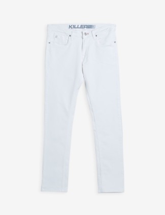 Killer white solid skinny fit jeans