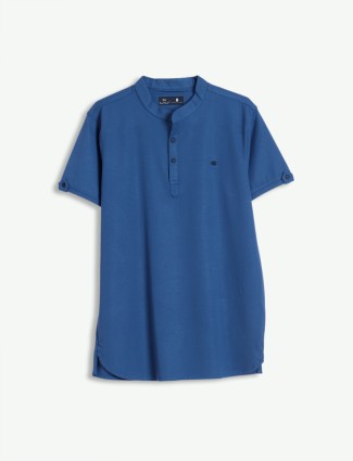 Kuch Kuch blue plain cotton t shirt