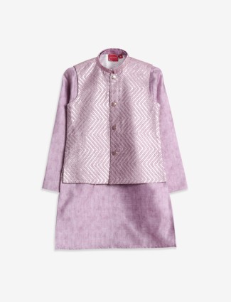 Latest purple silk waistcoat set