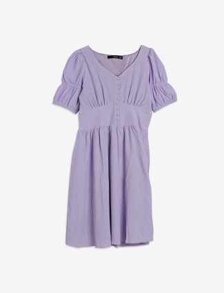 Madame lavender cotton midi dress