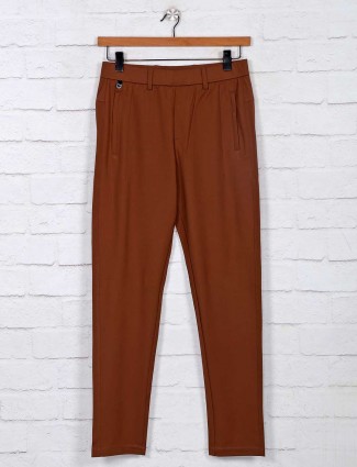 Maml simple brown cotton track pant