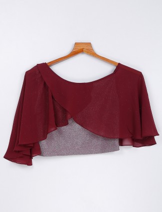 Maroon boat neck top for party