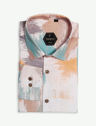 Paribito multi color cotton printed shirt