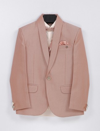Peach terry rayon boys coat suit