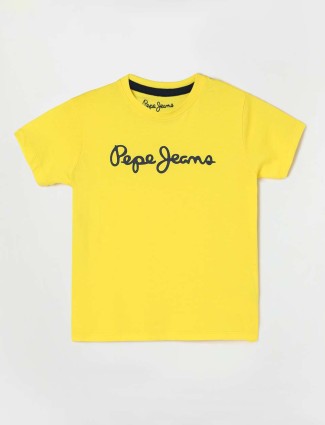 Pepe Jeans cotton yellow t shirt