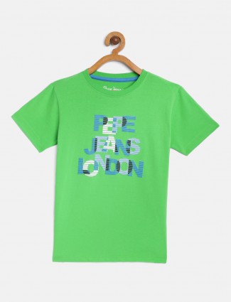 Pepe Jeans green printed round neck t-shirt