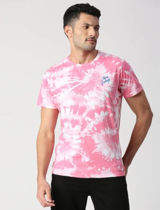 Pepe Jeans pink shibori printed t shirt