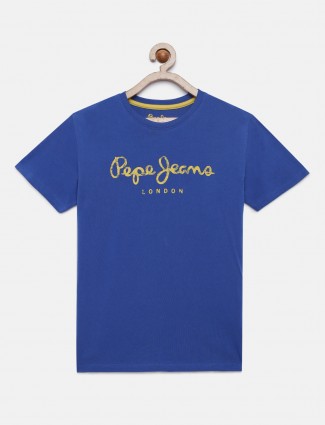 Pepe Jeans printed royal blue hue t-shirt