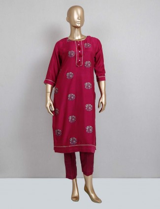 Pink latest cotton festive wear salwar suit