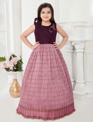 Pink organza gown for girls