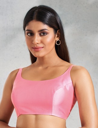 Plain pink silk blouse
