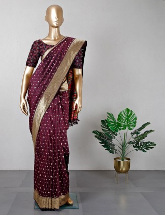 Purple saree for wedding sessions