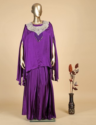 Purple silk designer lehenga suit