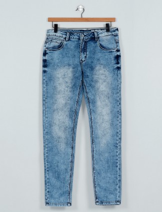 Rex Straut presented washed blue jeans