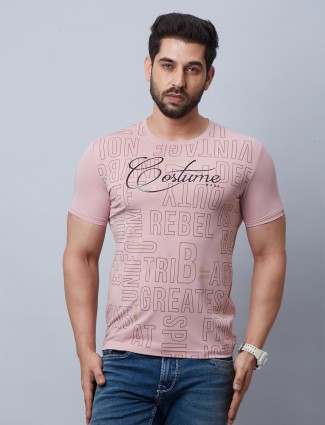 River Blue cotton pink printed t shirt