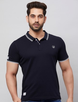 River Blue navy solid cotton t-shirt