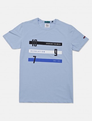 River Blue sky blue cotton mens t-shirt