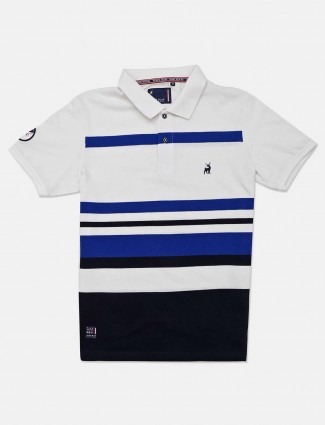 River Blue white stripe polo t-shirt