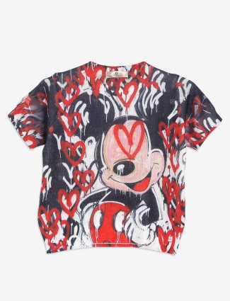 Roxy red and black printed top
