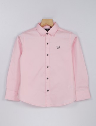 Ruff light pink plain full sleeve shirt