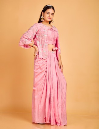 Silk pink designer lehenga suit