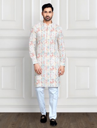 Multi cotton embroidery kurta suit