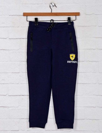 Solid navy track pant for boys