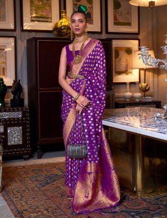Stunning silk purple saree