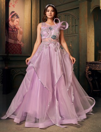 Stylish lavender designer gown