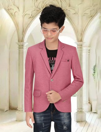 Stylish pink terry rayon blazer