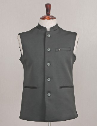 Terry rayon olive waistcoat for wedding