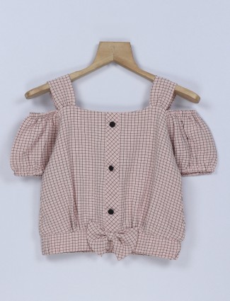 Tiny Girl cotton peach top for girls