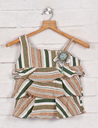 Tiny Girl green square neck top in cotton