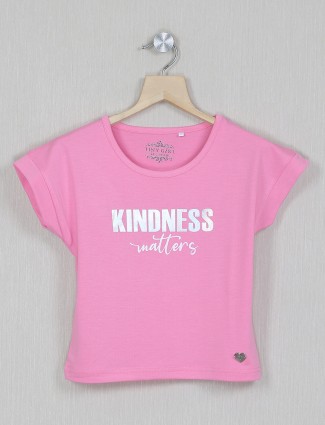 Tiny Girl pink printed cotton casaul events for top