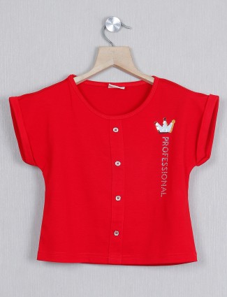 Tiny Girl red cotton top for girls