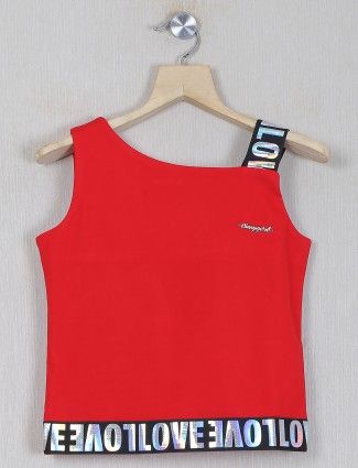 Tiny girl solid red top for girls