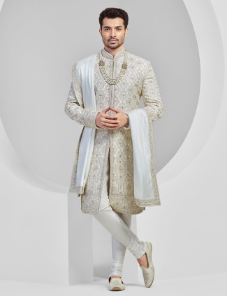 Gray sherwani on sale