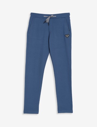 TYZ dark blue cotton solid track pant 