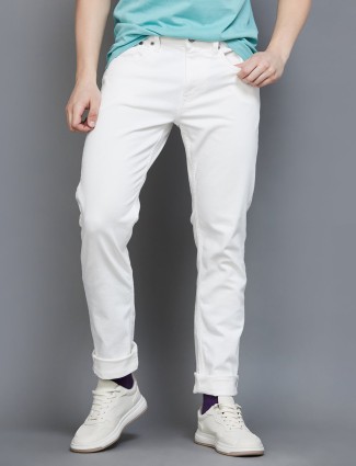 U S POLO ASSN white solid jeans