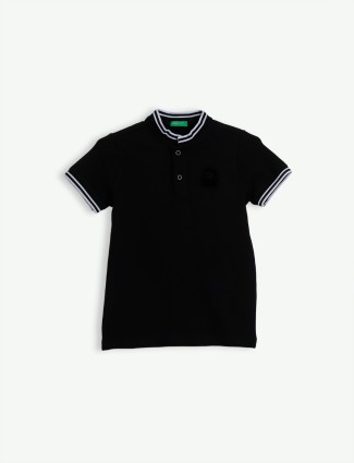 UCB black cotton half sleeves t shirt