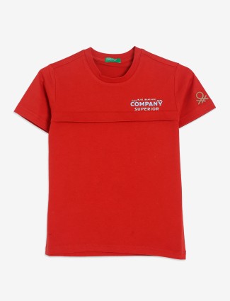 UCB cotton red half sleeves t-shirt