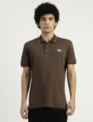UCB dark brown half sleeve cotton t-shirt
