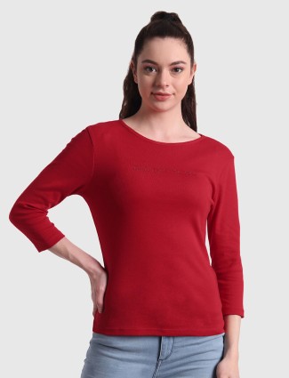 UCB red cotton casual t shirt